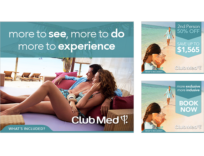 For ClubMed, an online advertising campaign by RADAR to to maximise enquiries from Australians for Club Med Resorts