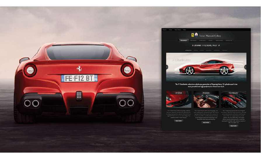 Ferrari Maserati engaged RADAR to develop a visually appealing and immersive new website