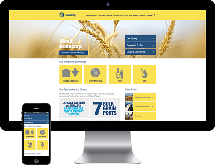 For GrainCorp RADAR was engaged to build a new mobile responsive website