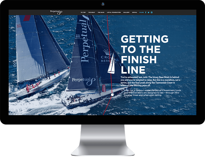 Perpetual approached RADAR to design and develop an immersive website experience for their Sydney to Hobart promotional campaign